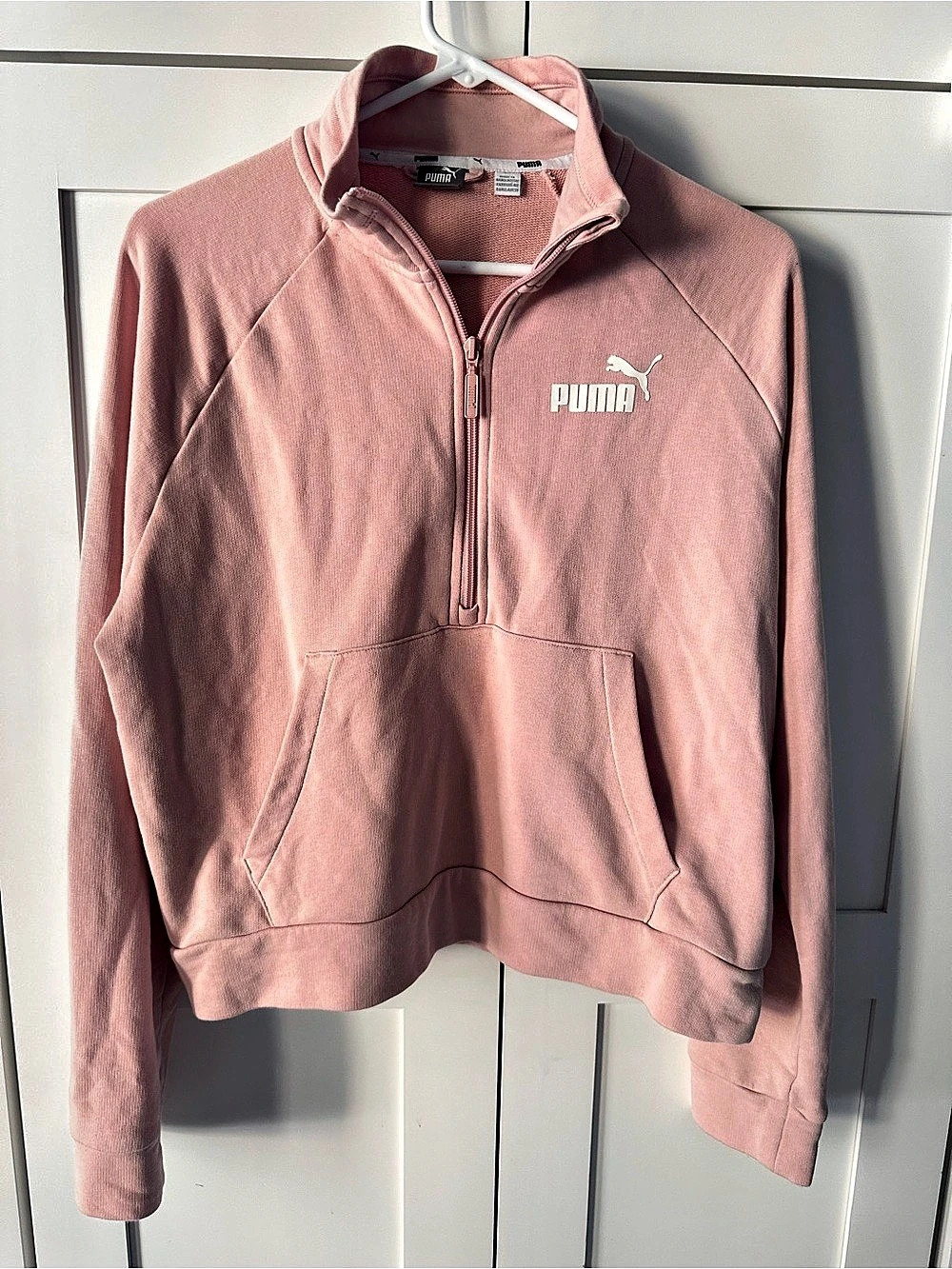 Puma Squad Women's Quarter-Zip Pullover Pink Large